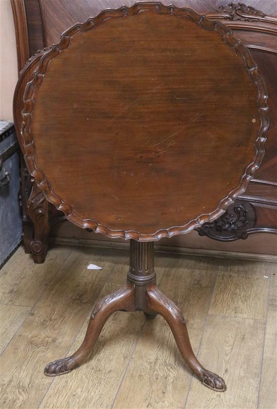 A piecrust birdcage tilt top table W.64cm